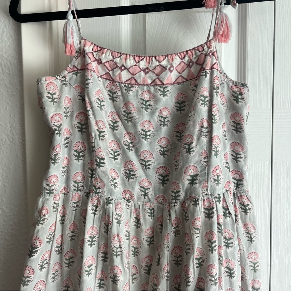 Marea by Liz Joy Veranda Floral Tier Tassel Tie Block Print Midi Maxi Dress - Picture 6 of 14
